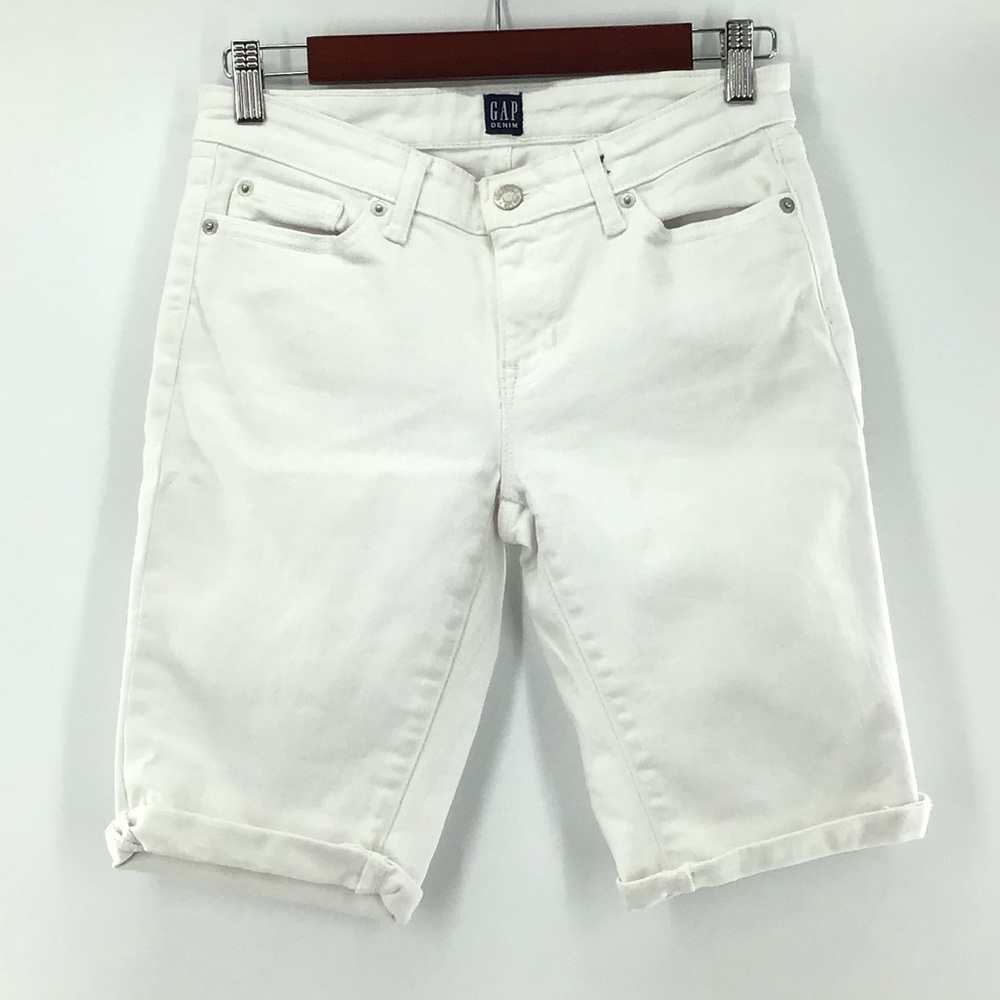 Gap White Denim Jean Bermuda Shorts EUC Size 24